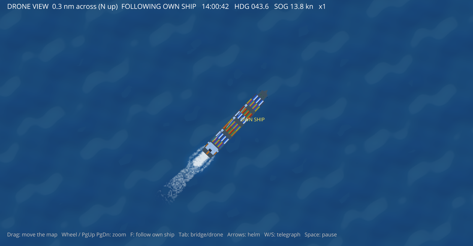 Drone view of the container ship