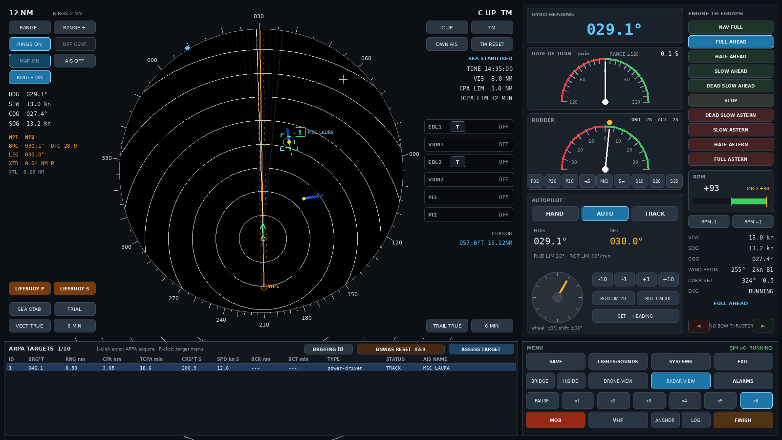 Radar with ARPA targets